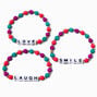 Claire&#39;s Club Jeweled Bead Word Stretch Bracelets - 3 Pack,
