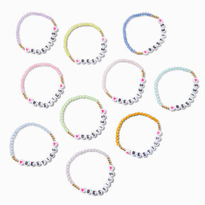 Best Friends Beaded Besties Stretch Bracelets - 10 Pack,
