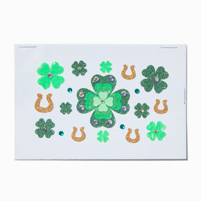 St. Patrick&#39;s Day Glitter Shamrock Body Stickers,