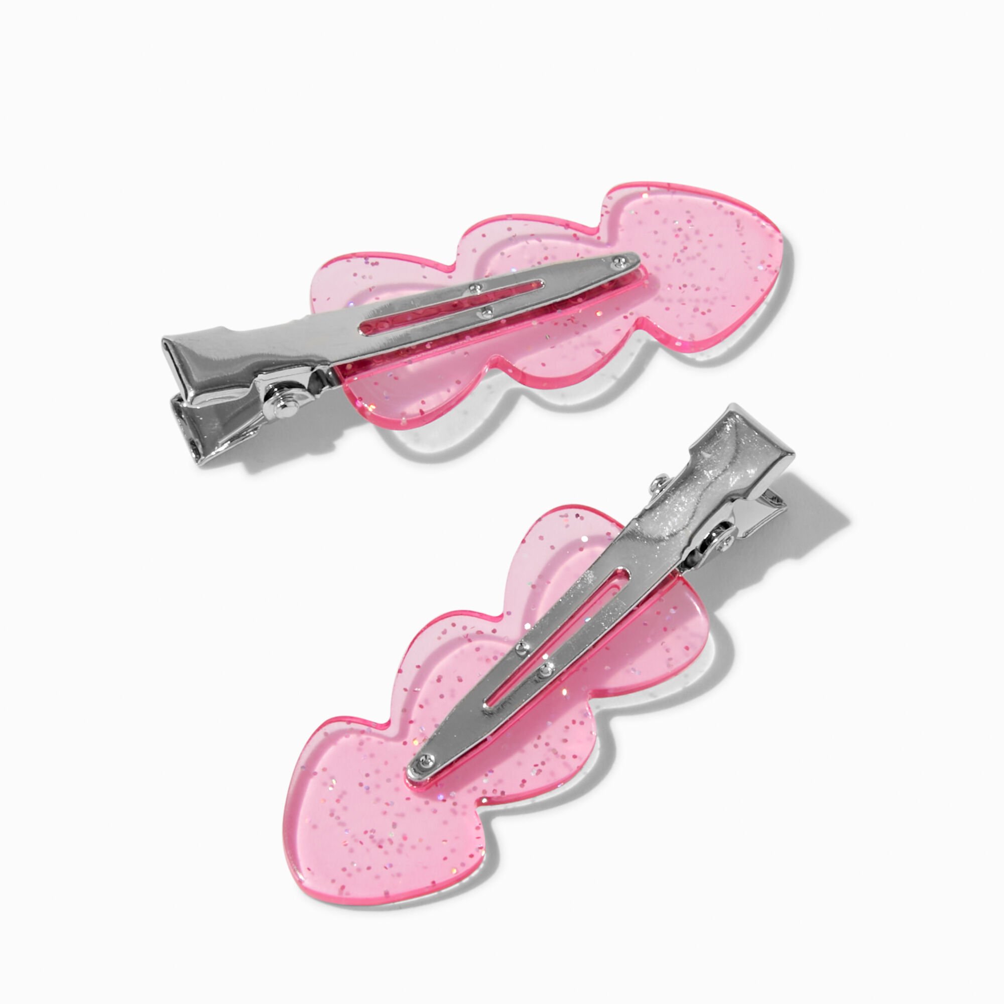 Barrettes de coiffure sans frisottis transparentes roses - Lot de 2,