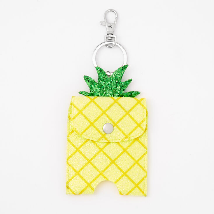 Porte-cl&eacute;s pochette pour d&eacute;sinfectant pour les mains ananas - Jaune,