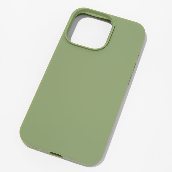 Coque de portable en silicone vert sauge uni - Compatible avec iPhone&reg;&nbsp;13 Pro,