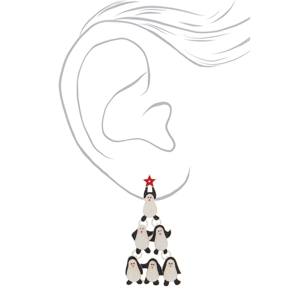 2" Penguin Pyramid Drop Earrings,