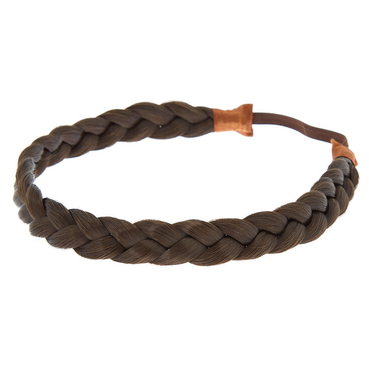 Claire's Bandeau en cheveux synthétiques châtains tressés