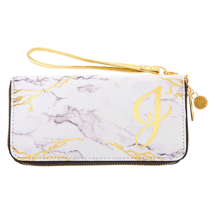 Claire's Pochette poignet couleur marbré à initiale - J
