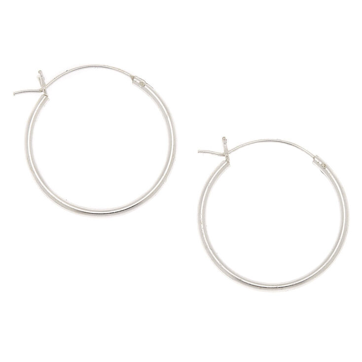 Sterling Silver 20MM Hinge Hoop Earrings,