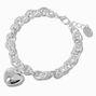 Silver-tone Heart Chain Bracelet,