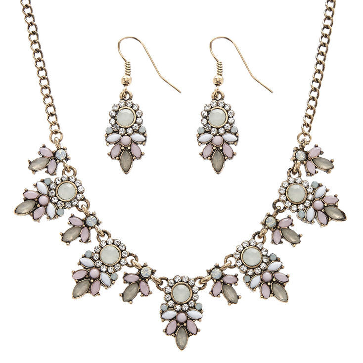 Vintage Style Bronze Floral Jewellery Set,
