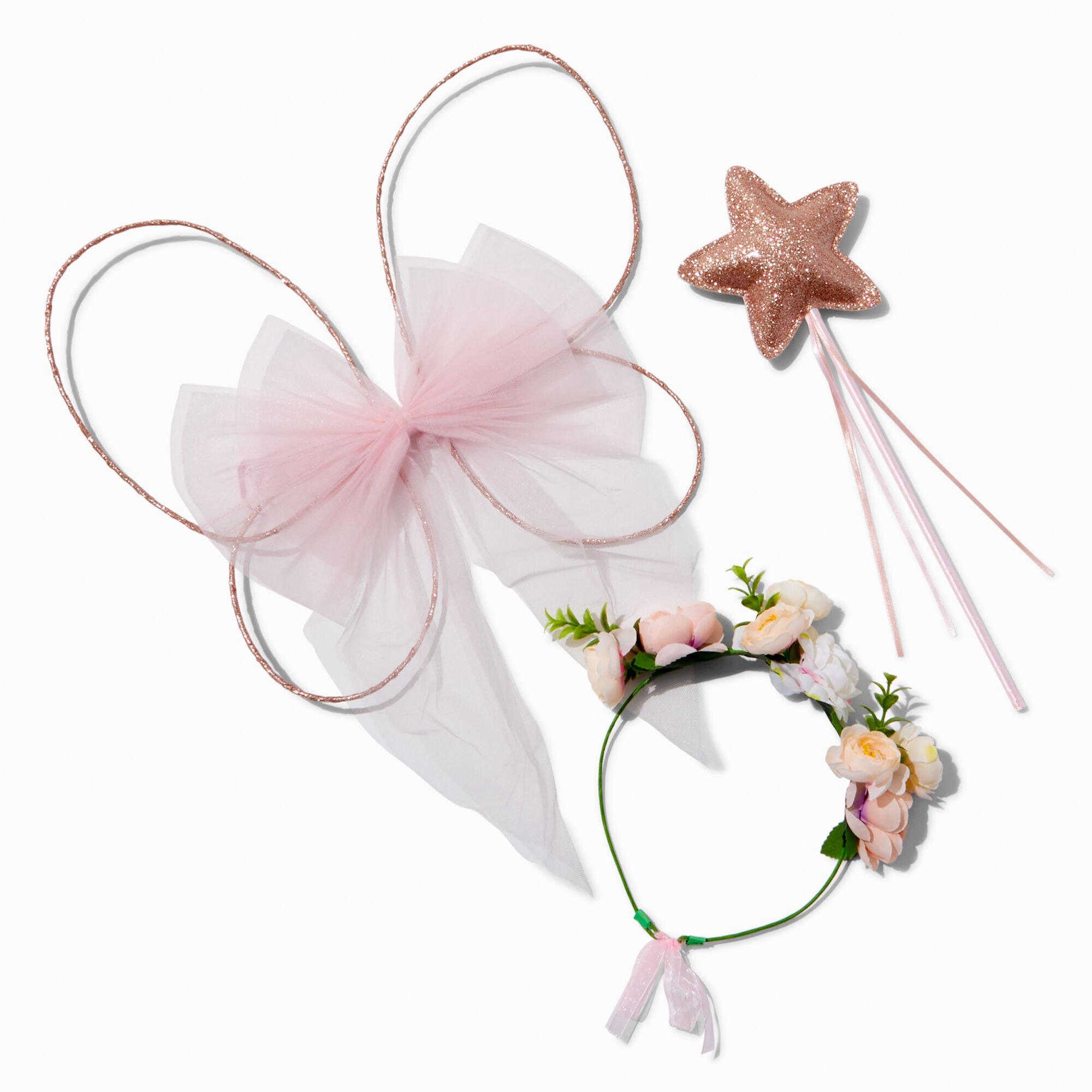 Ensemble de déguisement ailes et couronne de fleurs couleur cuivrée Claire's Club - Lot de 3,