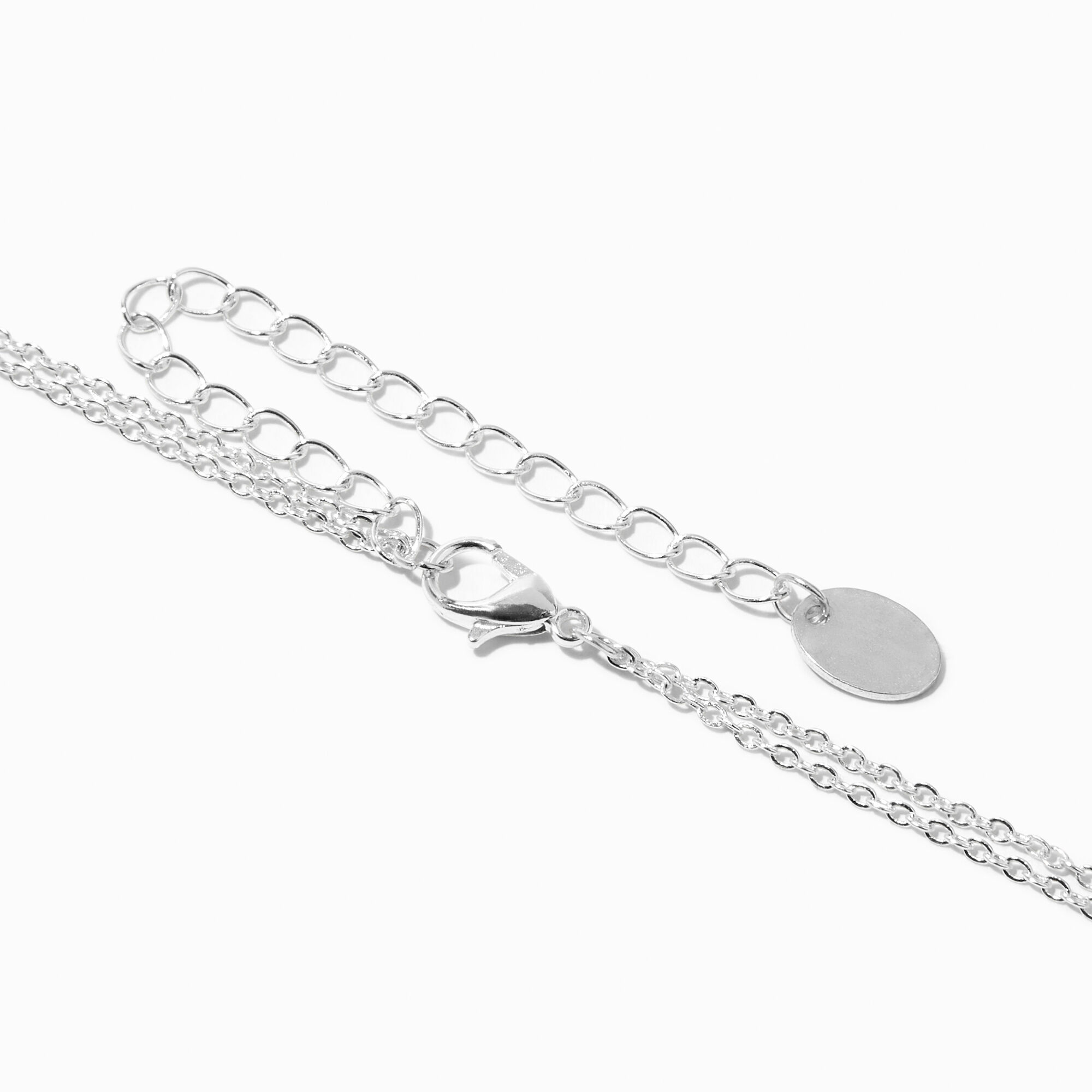 Silver & Pink Beads Multi-Strand Necklace,