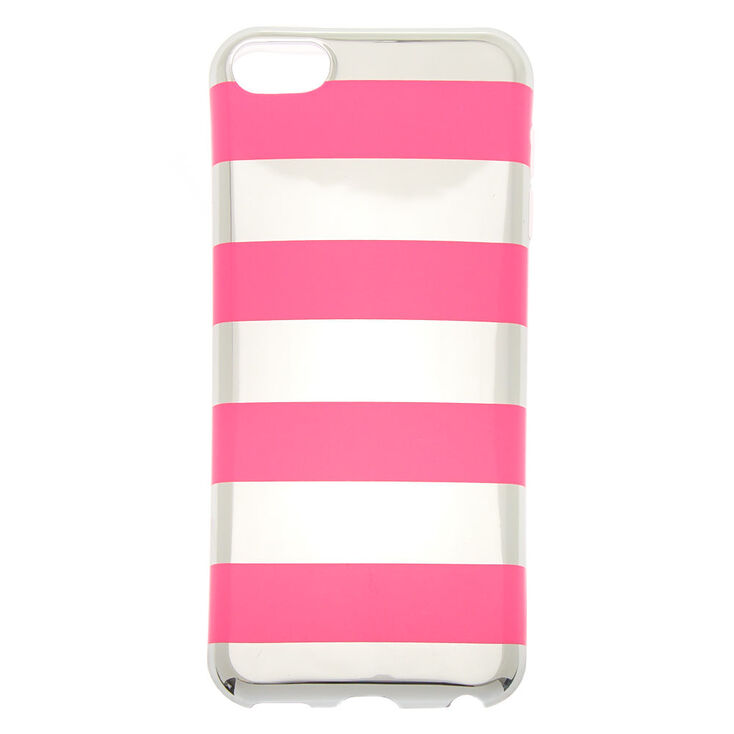 Pink Silver Striped Phone Case Fits Iphone 5 5s Claire S