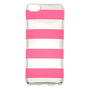 Pink &amp; Silver Striped Phone Case - Fits iPhone 5/5S,