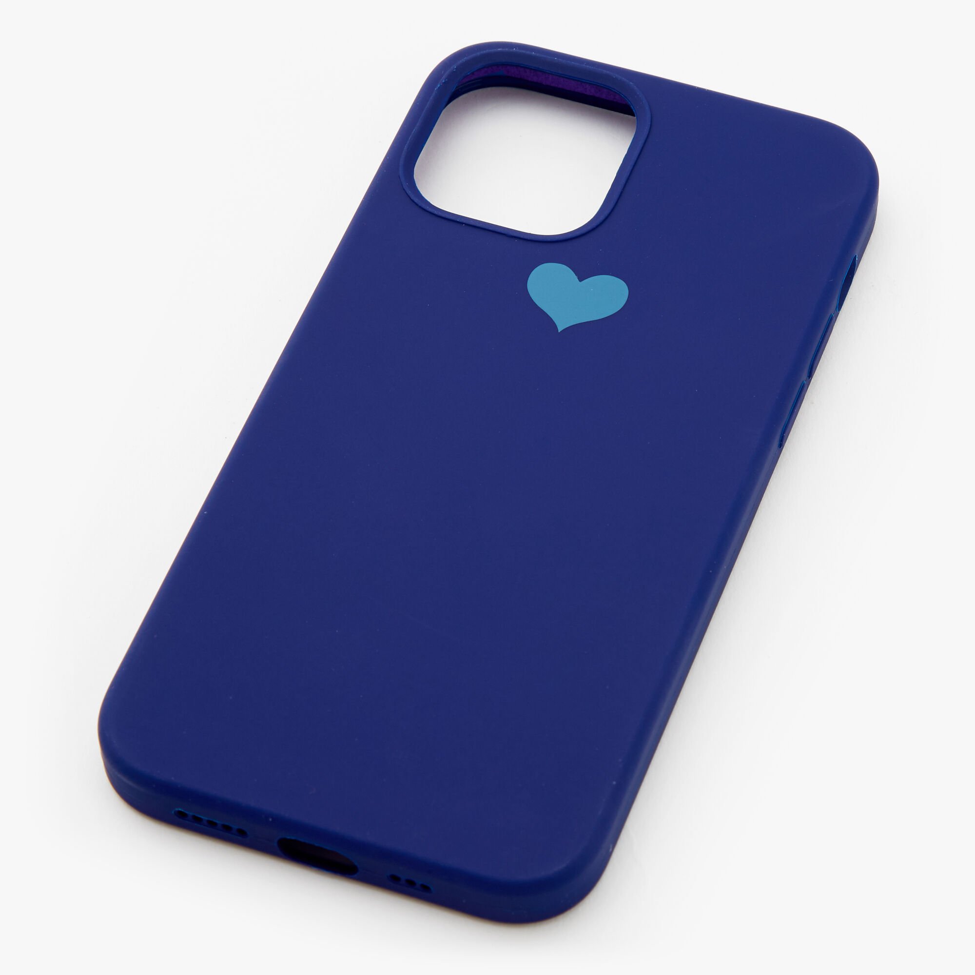 Coque de protection pour portable bleu marine avec cœur - Compatible avec iPhone® 12/12 Pro,