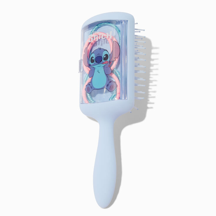 Disney Stitch Claire&#39;s Exclusive Paddle Hair Brush &amp; Hair Ties - 7 Pack,