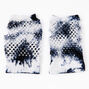 Gants en r&eacute;sille tie-dye bleus et blancs,