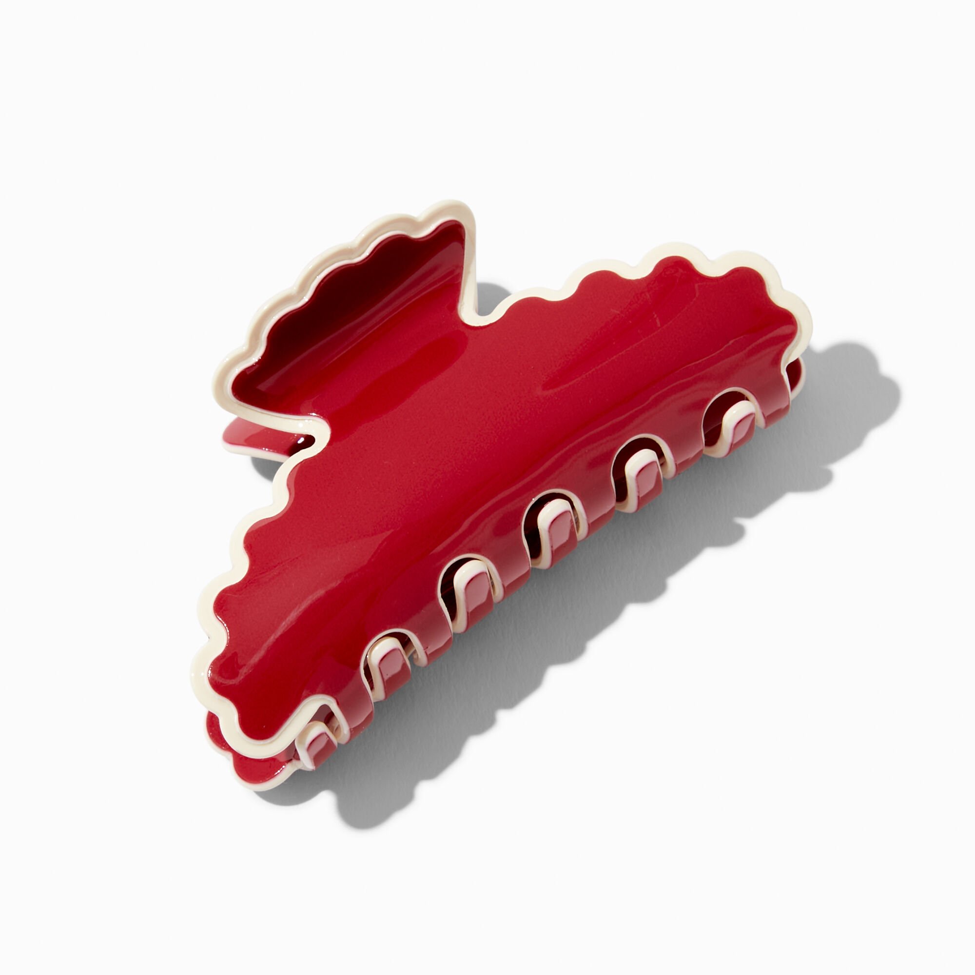Medium Scalloped Maroon Hair Claw,