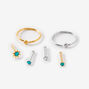 Mixed Metal 20G Starburst Mixed Nose Rings - 6 Pack,