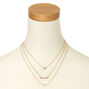Gold Charm Pendant Necklaces - 3 Pack,