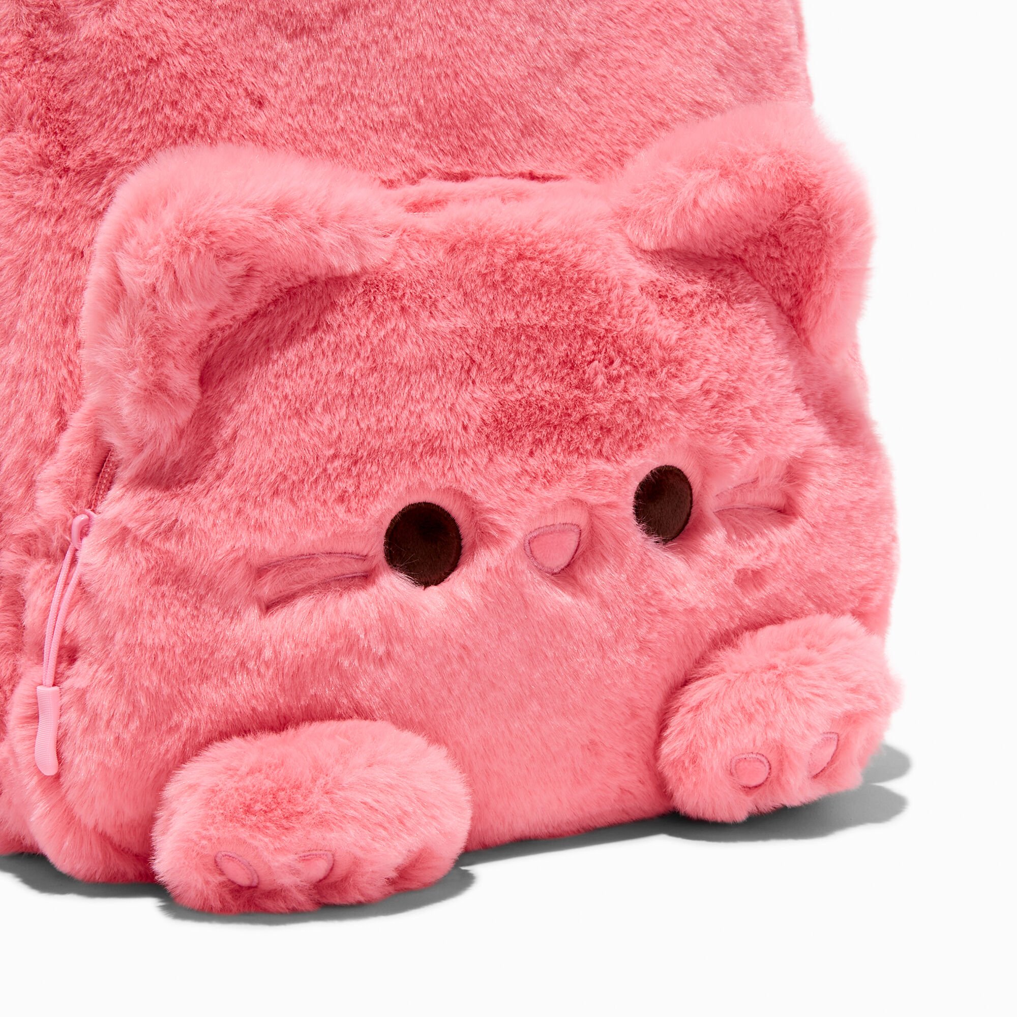 Claire's Club Furry Pink Cat Dome Backpack,