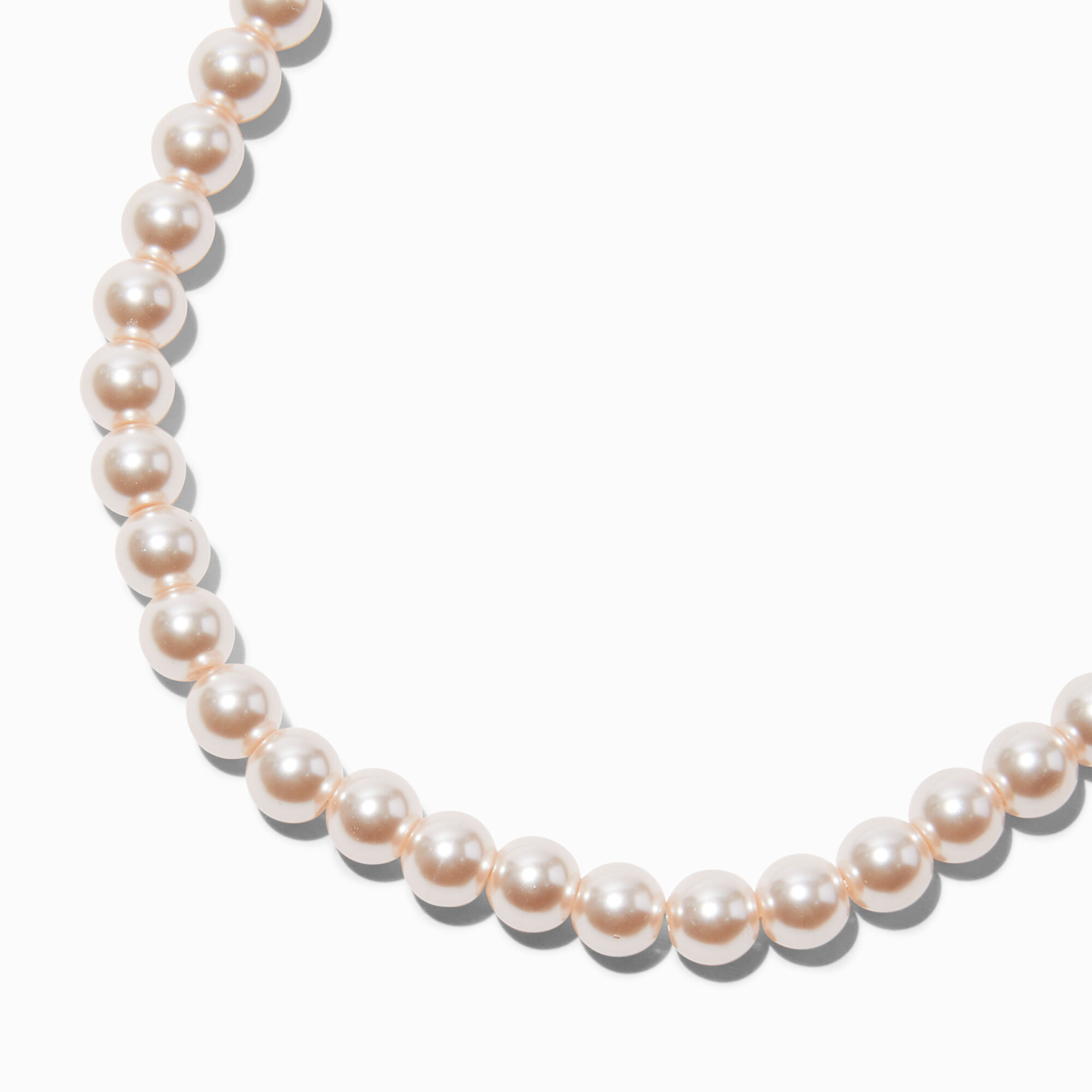 View Claires Blush 8MM Pearl Choker Necklace Pink information