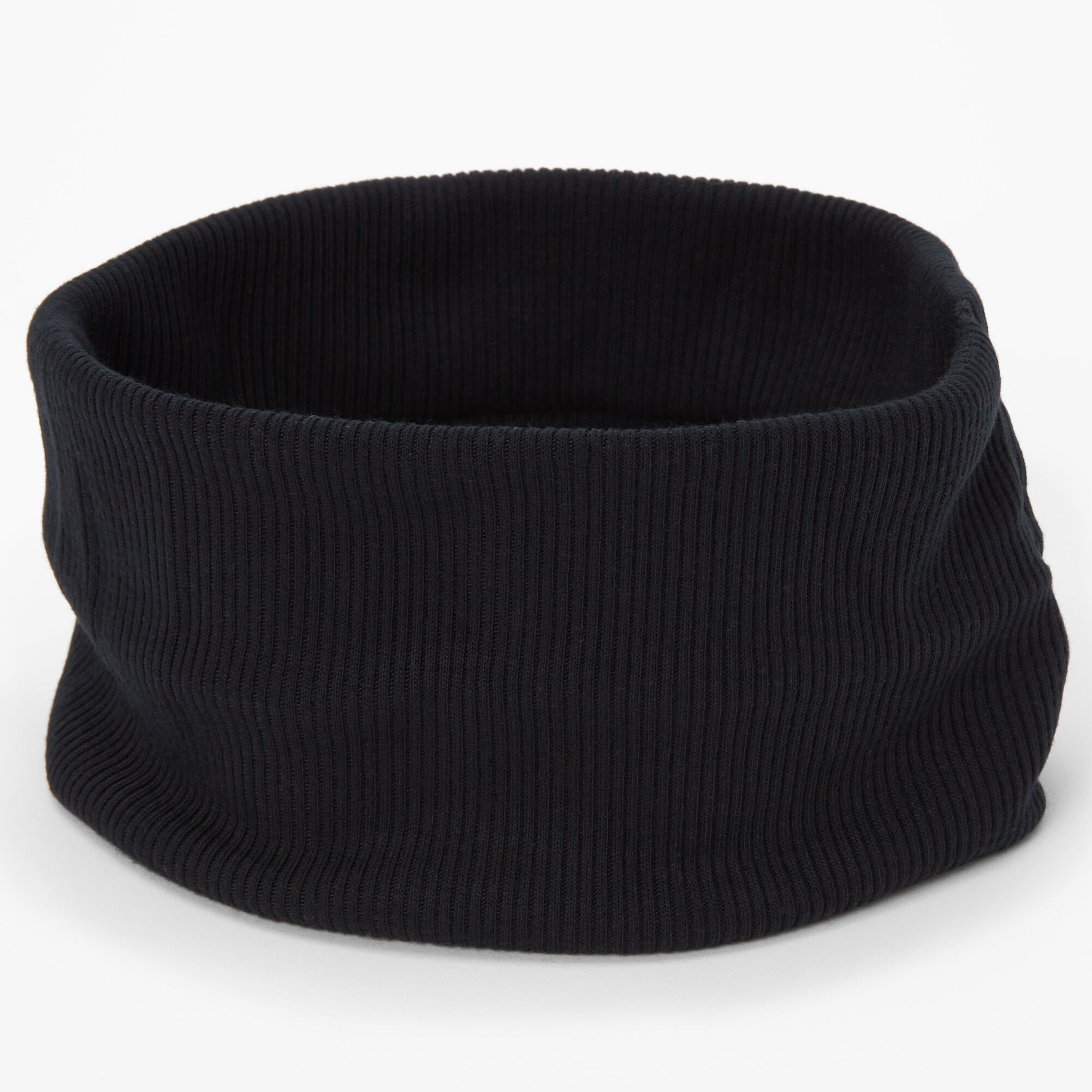 View Claires Flat Ribbed Headwrap Black information