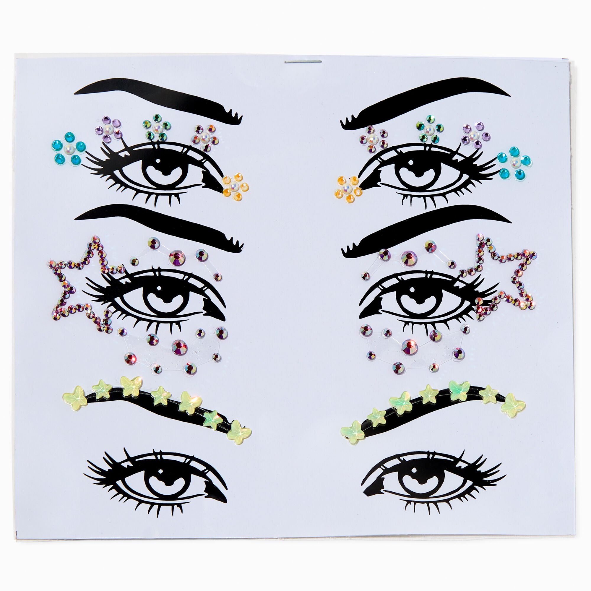 Star, Daisy & Butterfly Mixed Eye Gems - 3 Pack,
