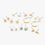 Gold Festival Mixed Stud Earrings &#40;9 Pack&#41;,
