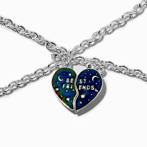 Best Friends Celestial Mood Split Heart Charm Bracelets - 2 Pack,