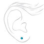 14kt White Gold 4mm Crystal Blue Zircon Studs Ear Piercing Kit with Ear Care Solution,