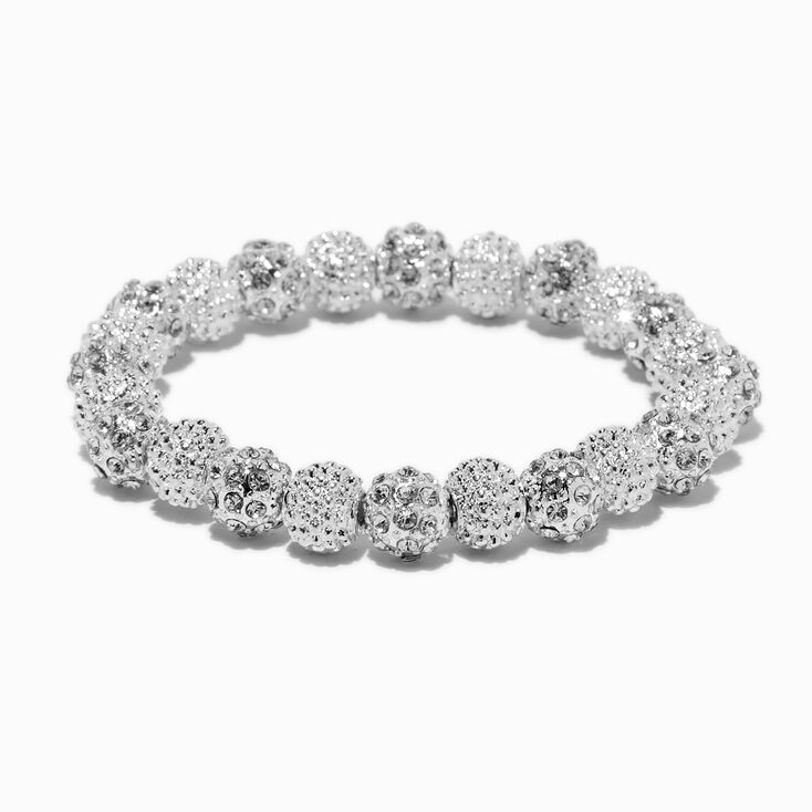 Silver-tone Fireball Stretch Bracelet ,