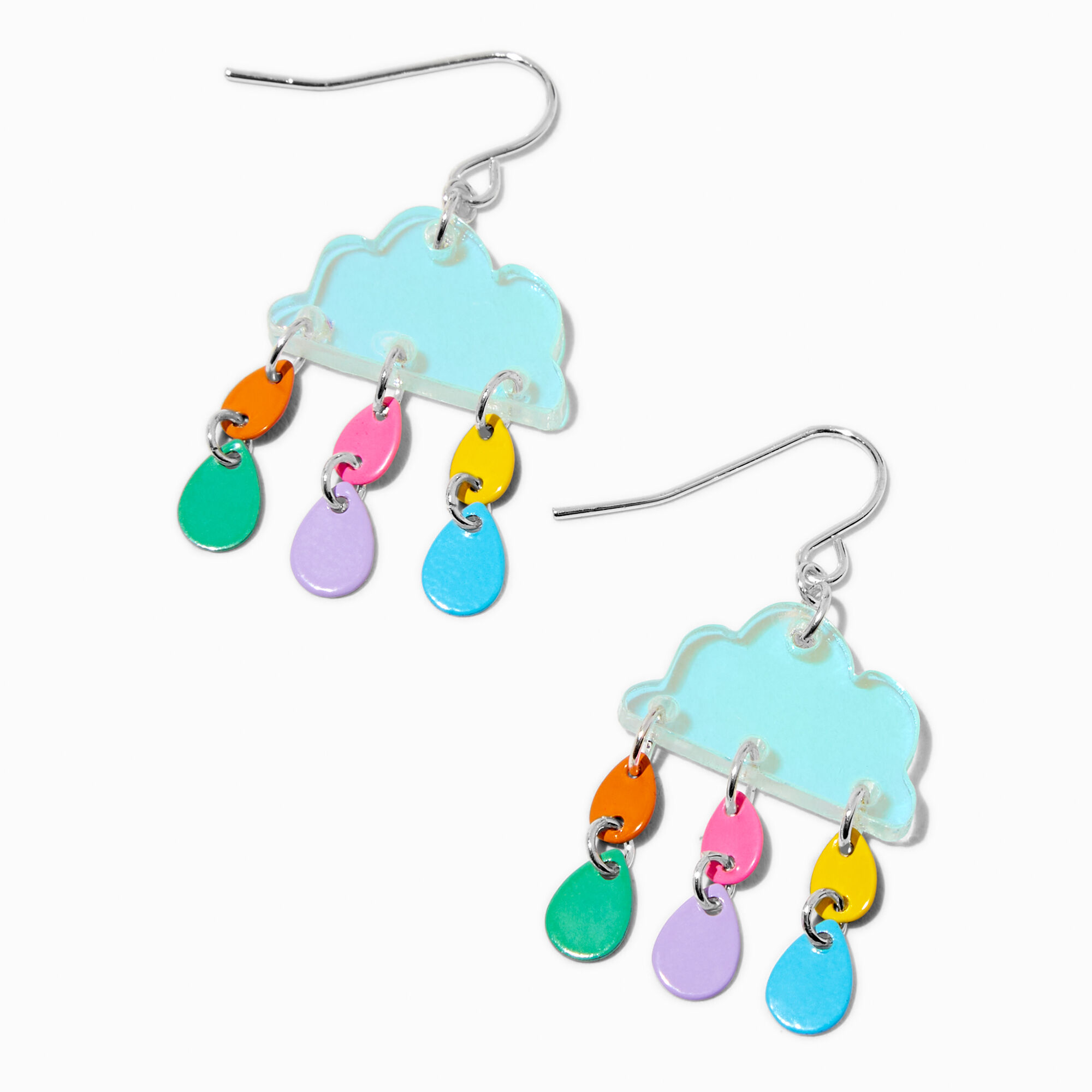 View Claires Rainbow Cloud 1 Drop Earrings Blue information