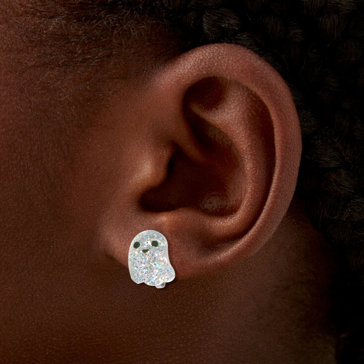 Ghost, Bat, &amp; BOO Clip-On Stud Earrings - 3 Pack,