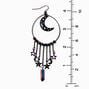 Crescent Moon Chain Fringe 4&quot; Drop Earrings,