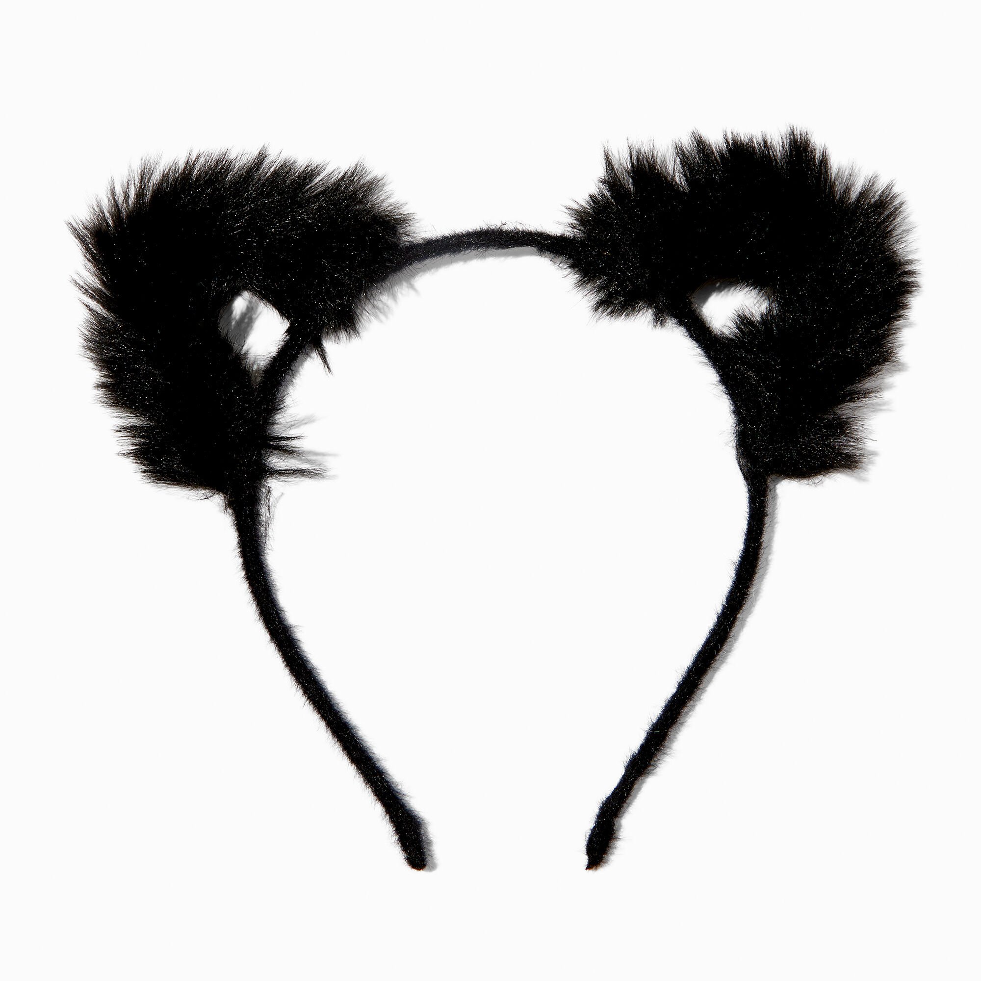 Furry Black Cat Headband,