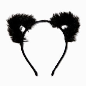 Furry Black Cat Headband,