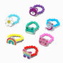 Claire&#39;s Club Glitter Critter Beaded Stretch Rings - 7 Pack,