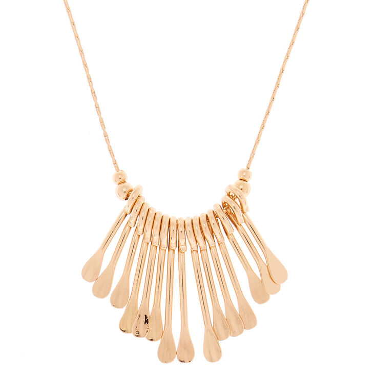Claire's Collier volumineux avec mini barres couleur doré rose
