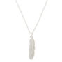 Silver Feather Pendant Necklace,