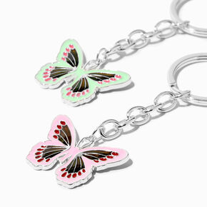 Butterfly Mood Best Friends Glitter Keyrings - 2 Pack,