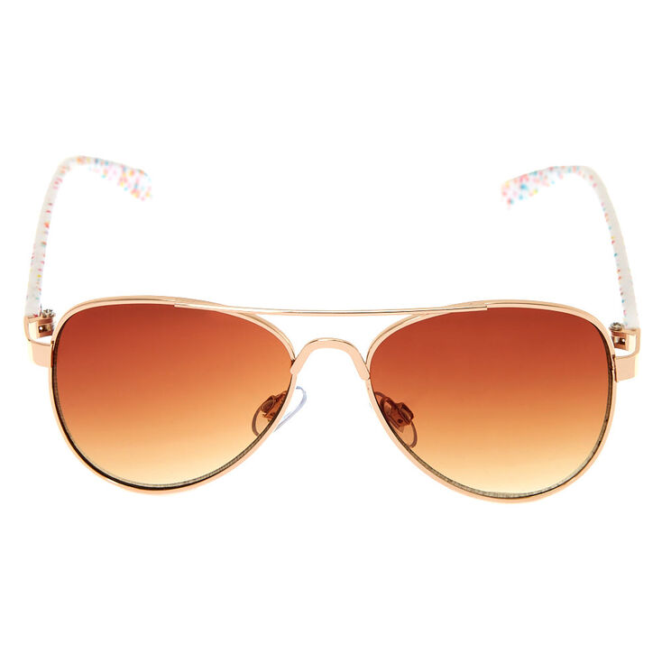 Claire&#39;s Club Rainbow Polka Dot Aviator Sunglasses,