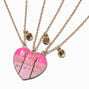 Best Friends Pink Ombr&eacute; Heart Pendant Necklaces - 3 Pack,