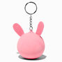 Porte-cl&eacute;s boule anti-stress lapin rose,