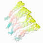 Pastel Rainbow Curly Faux Hair Clip In Extensions - 4 Pack,