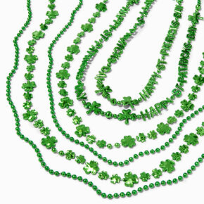 St. Patrick&#39;s Day Shamrocks Beaded Necklace Set - 6 Pack,
