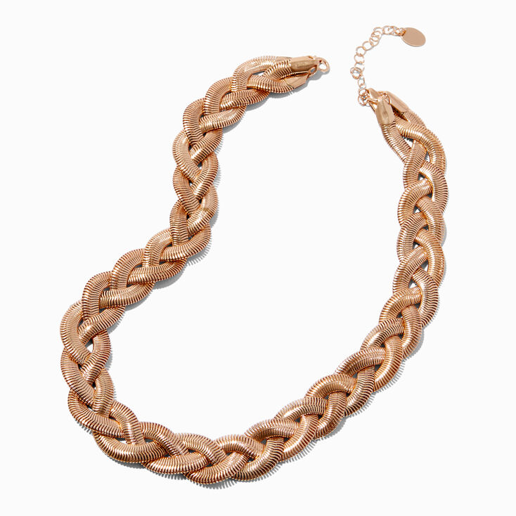 Gold-tone Braided Chain Necklace,