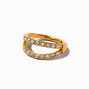 18G Gold-tone Titanium Crystal Double Row Nose Ring ,