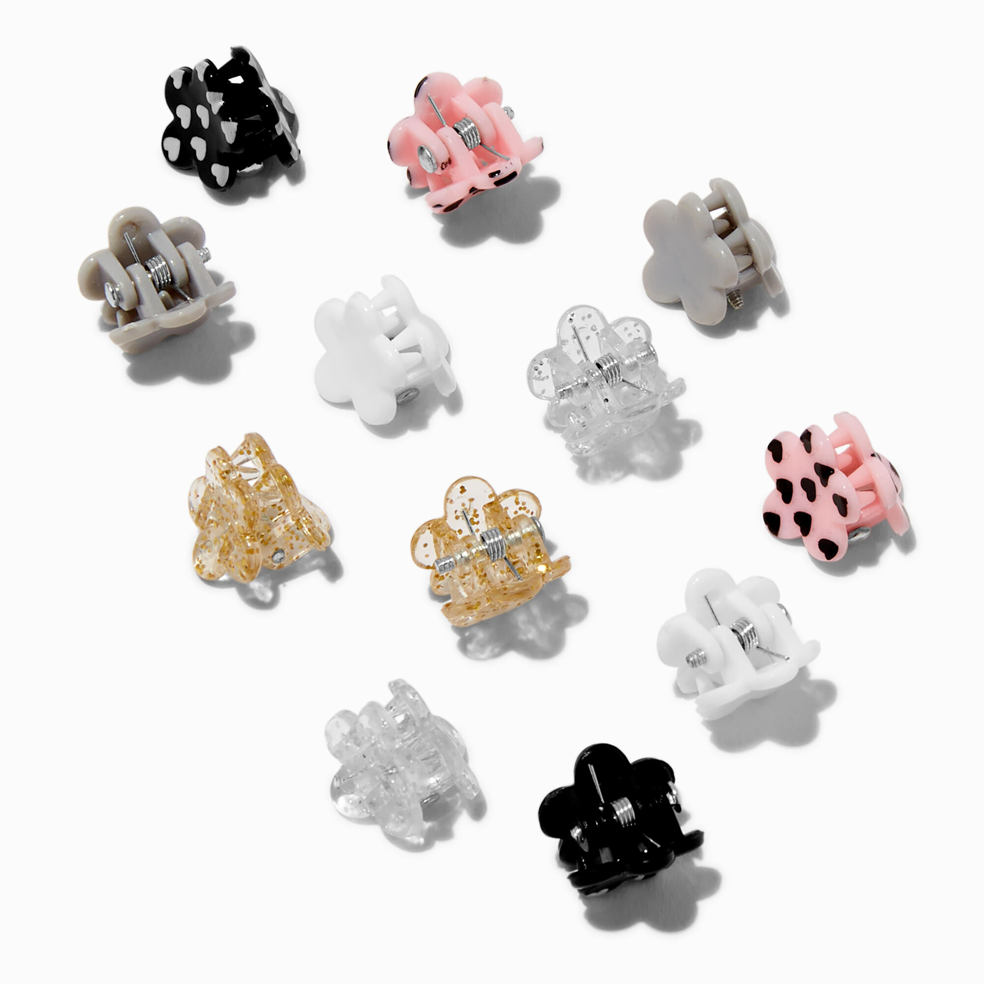 Mini pinces à cheveux à fleurs Claire's Club - Lot de 12,
