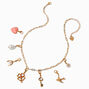 T H E M E x Claire&#39;s Gold-tone Paperclip Chain Lucky Charm Necklace,