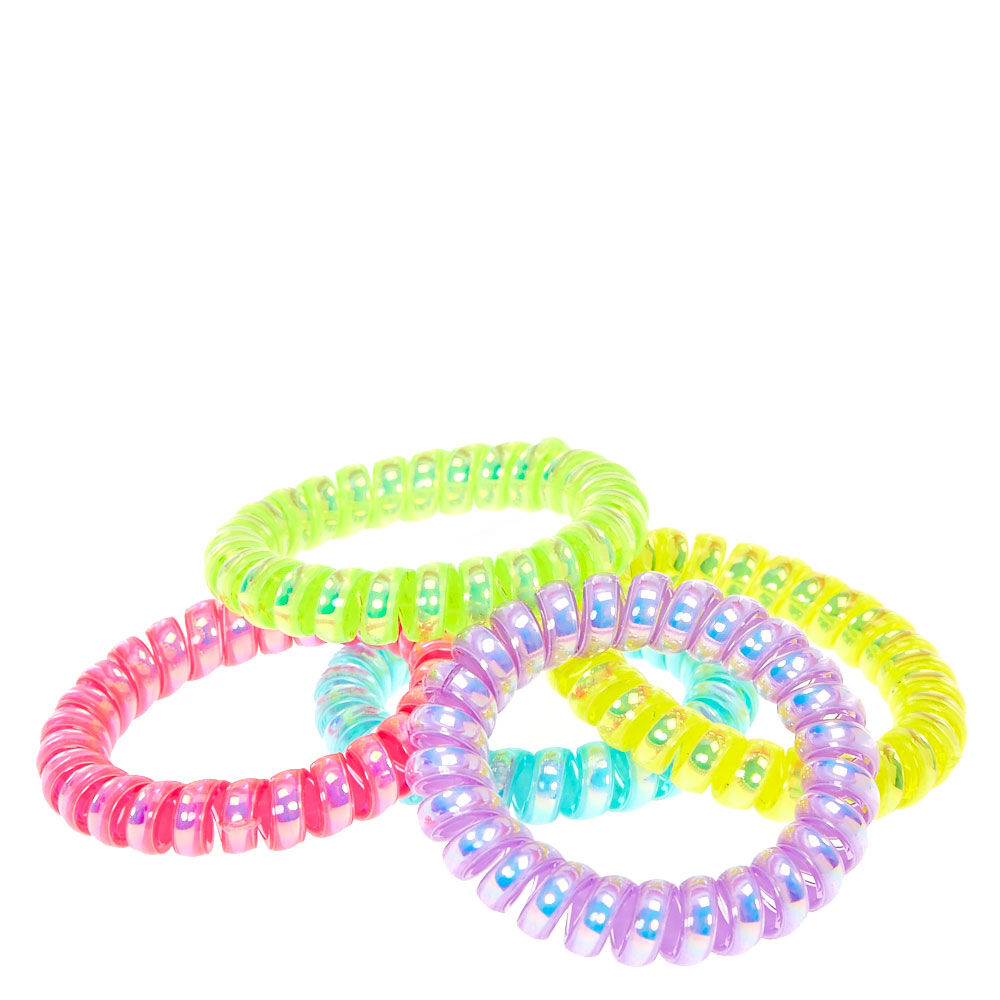 Claire s Club Neon Coil Bracelets 5 Pack Claire s