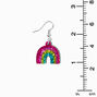 Rainbow Glitter 1&quot; Drop Earrings,